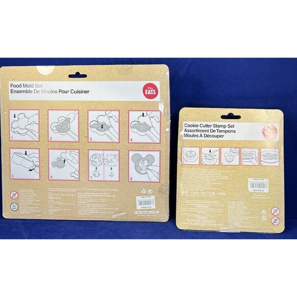 Disney Store Mickey Mouse Cookie Cutter Stamp Set & Food Mold Set. New - Picture 2 of 2
